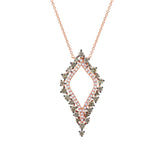 0.94ct 14k Rose Gold White & Champagne Diamond Necklace